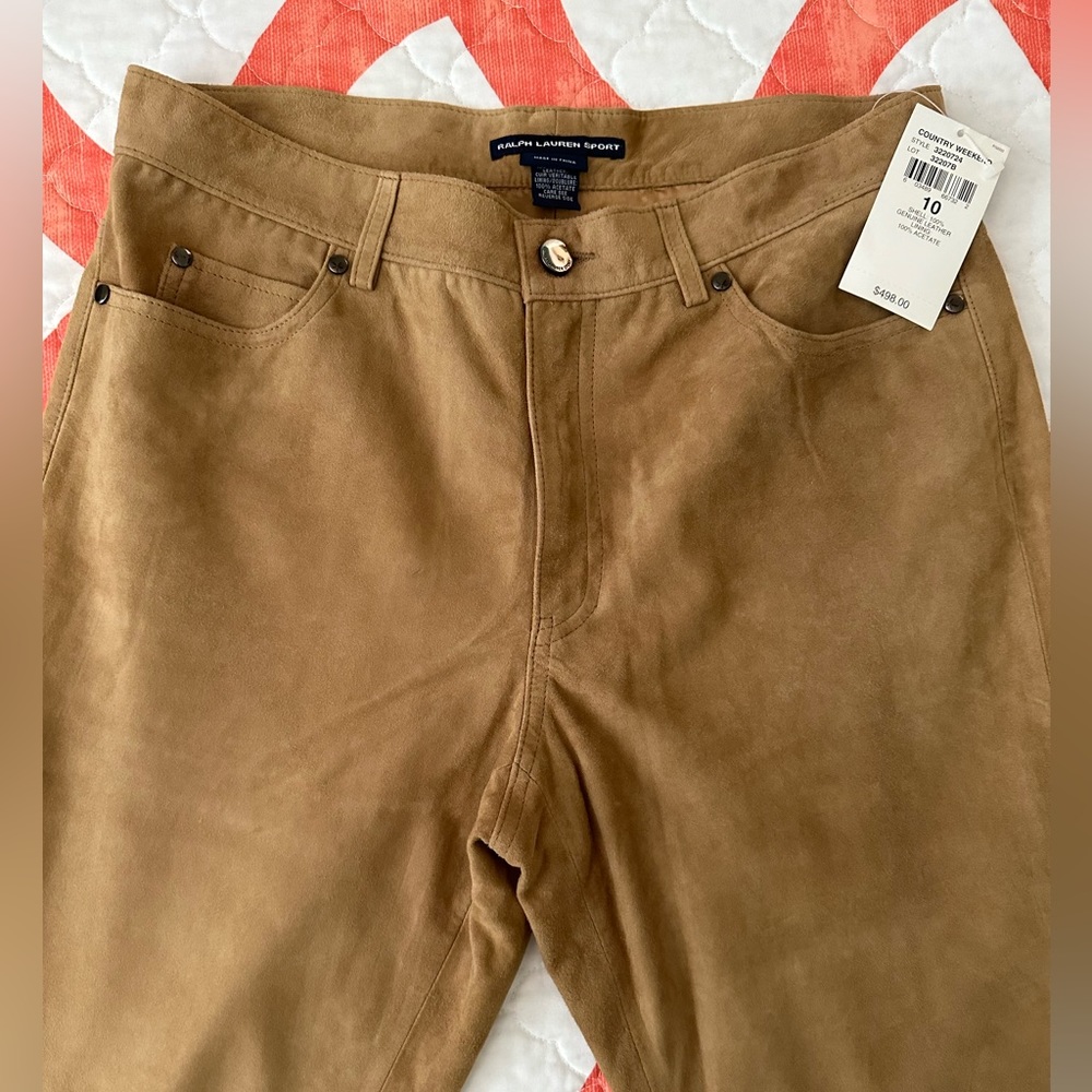 Brand new Ralph Lauren Genuine Leather Straight Leg Pants